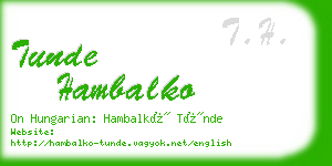 tunde hambalko business card